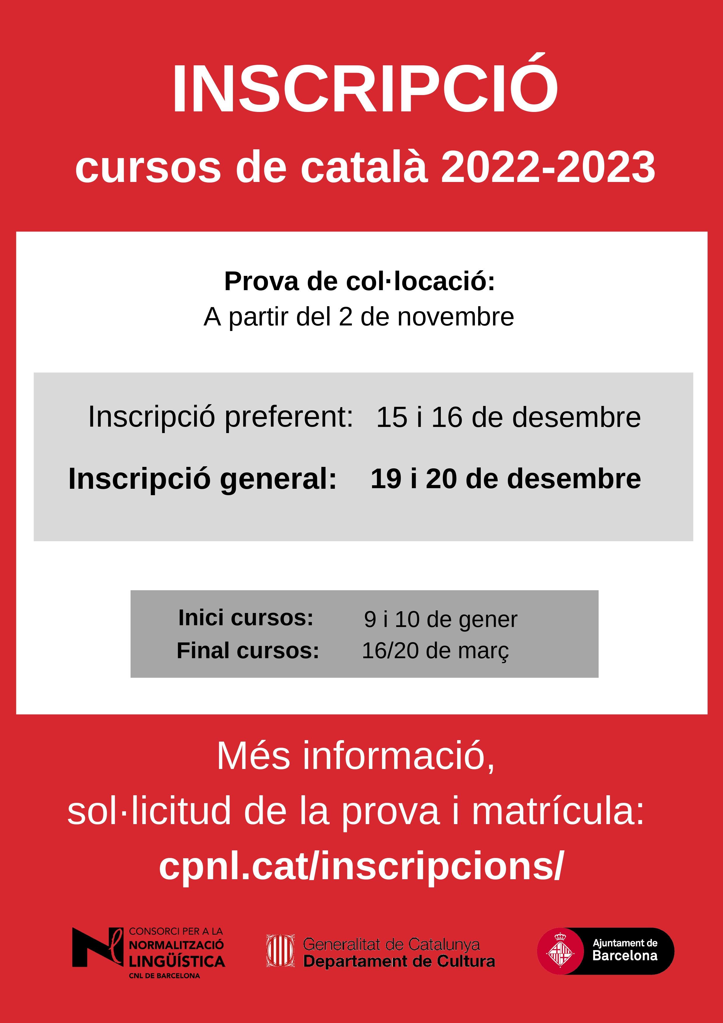 MATRÍCULA DESEMBRE 2022